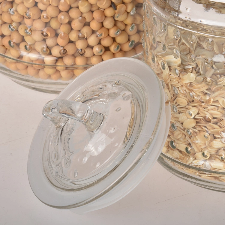 New Selling Transparent Airtight Glass Food Storage Jar Candy Cookie Glass Preserving Jar with Glass Lid