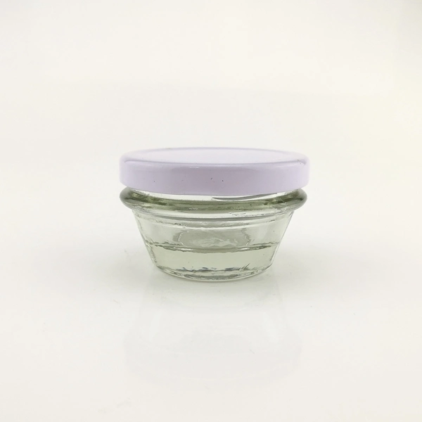 Hot Sale 40g Glass Caviar Jar with Tin Lid