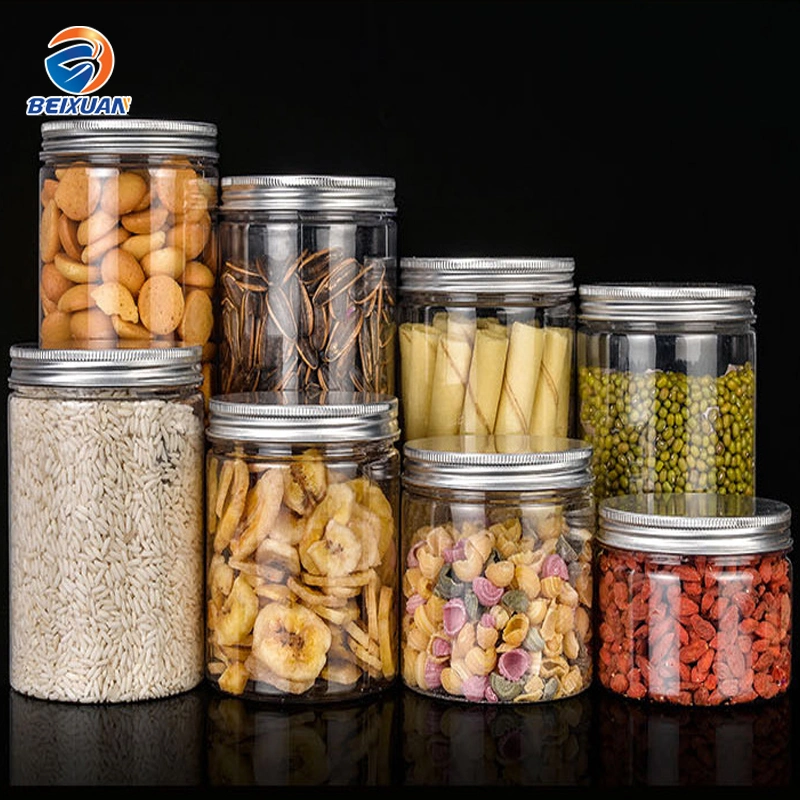 500ml Sealed Straight Round Glass Jar Snack Food Storage Can with Aluminum Lid