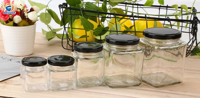 Hot Sale 500ml Transparent Glass Food Honey Bottle Jar Spice Jar with Cover
