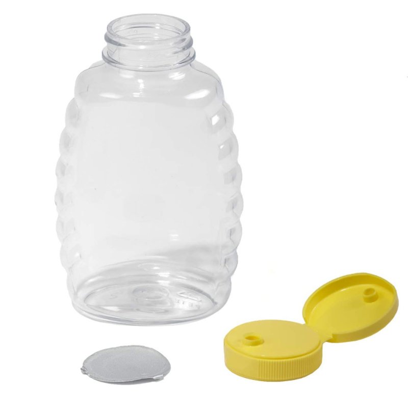 17oz Squeeze Honey Plastic Bottle with Flip-Top Caps for Storing