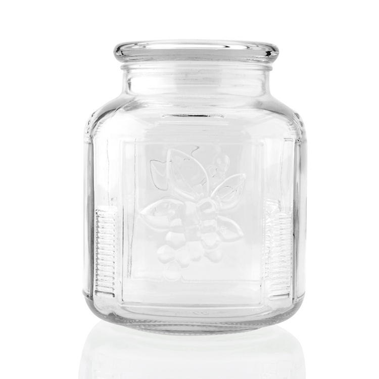 1500/2000ml Glass Storage Jar Airtight Jar Glass Canister with Lid