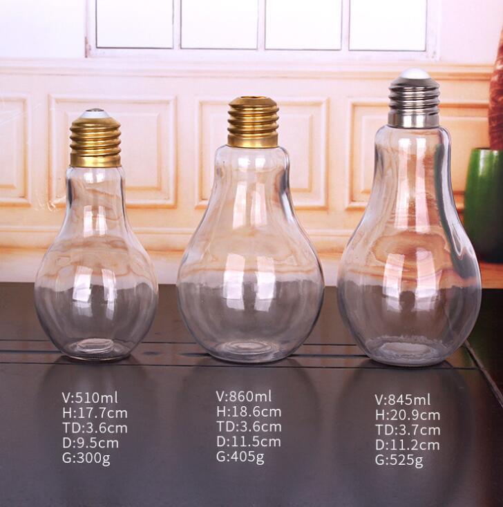 Wholesale Price Bulb Drinking Bottle Beverage Bottle Glass with Aluminum Cap