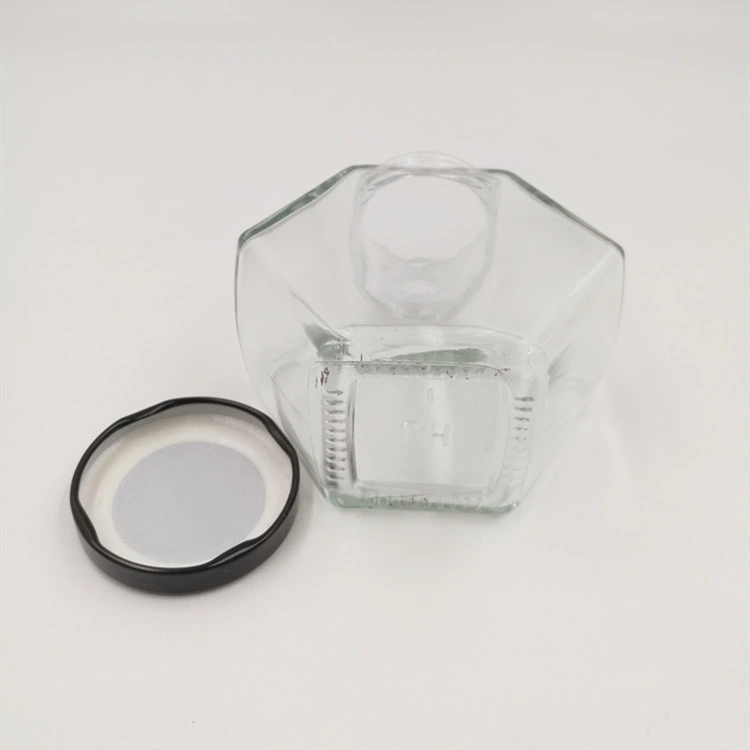 Wholesale Hexagonal Glass Jar for Food Honey Storage