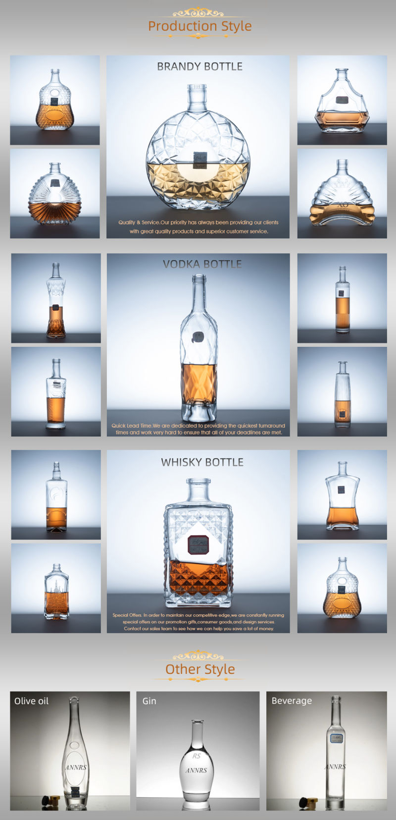 500ml Glass Spirit Bottles Manufacturers Glass Whiskey Bottles Wholesale