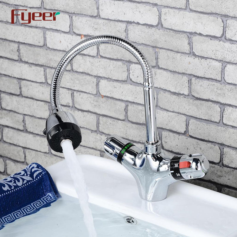 Fyeer Flexible Kitchen Tap Mixer Thermostatic Faucet