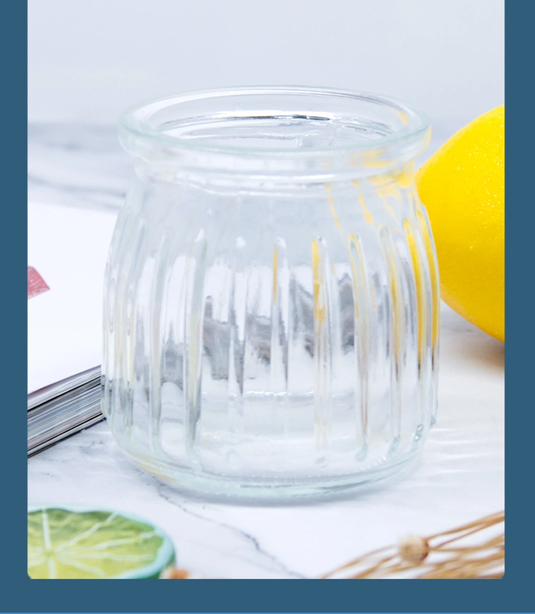 New Design Yogurt Pudding Milk Jam Glass Jar with Plastic Cap and Lids
