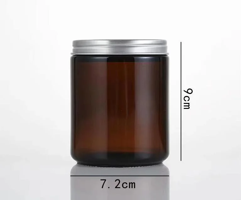 Wholesale Custom Glass Candle Jars Amber Glass Candle Jar with Metal Lid