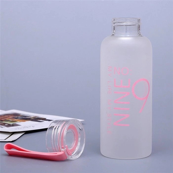 Best Selling Glass Water Bottle Empty Frosted Round Shape Gradient Glass Bottle Water Bottle 2020