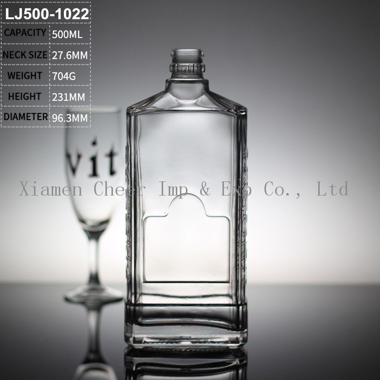 New Design Brandy Glass Bottle Good Quality 20oz Spirit Bottles for Drinking