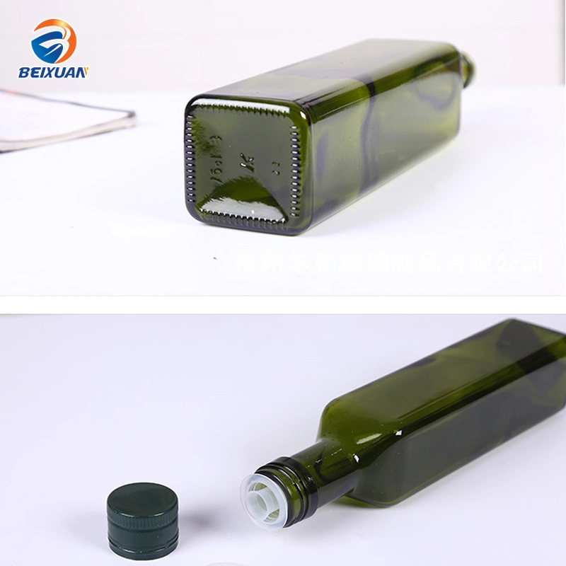 Different Size 250ml Olive Oil Bottle Camellia Oil Walnut Oil Square Glass Bottle