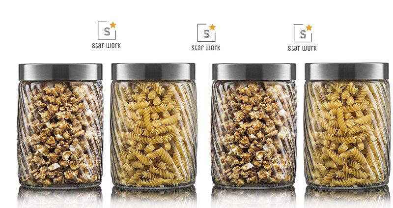 1500ml Glass Jar with Air Tight Lid Glass Food Storage Jars for Snacks