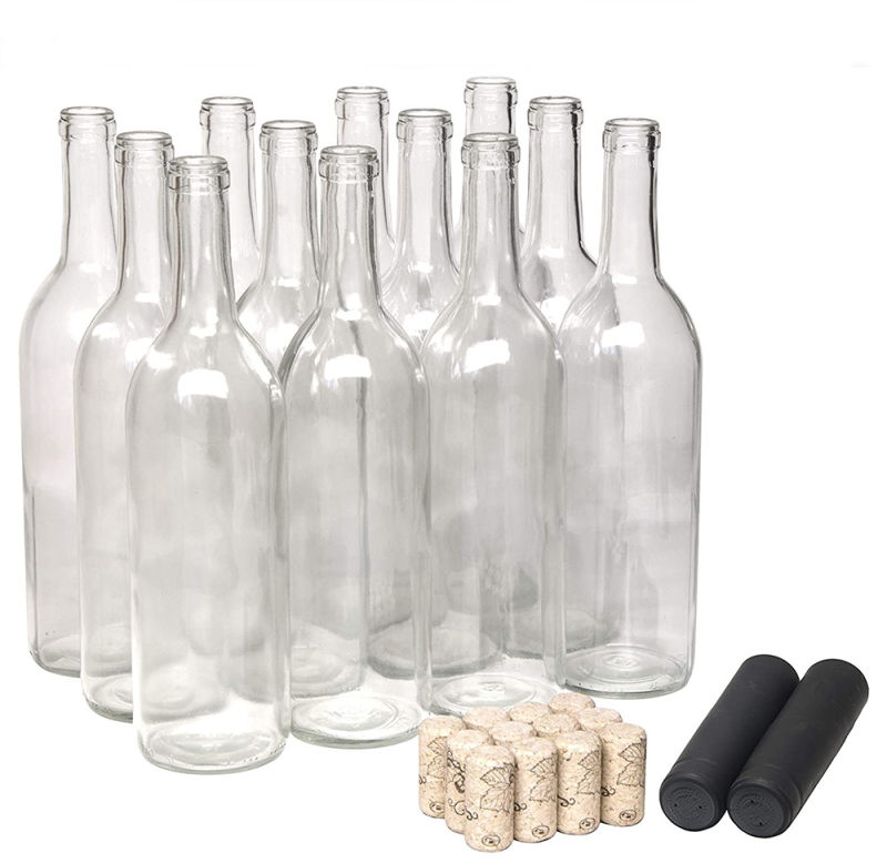 Factory Produced Empty 750ml Glass Wine Bottle with Stopper Cover