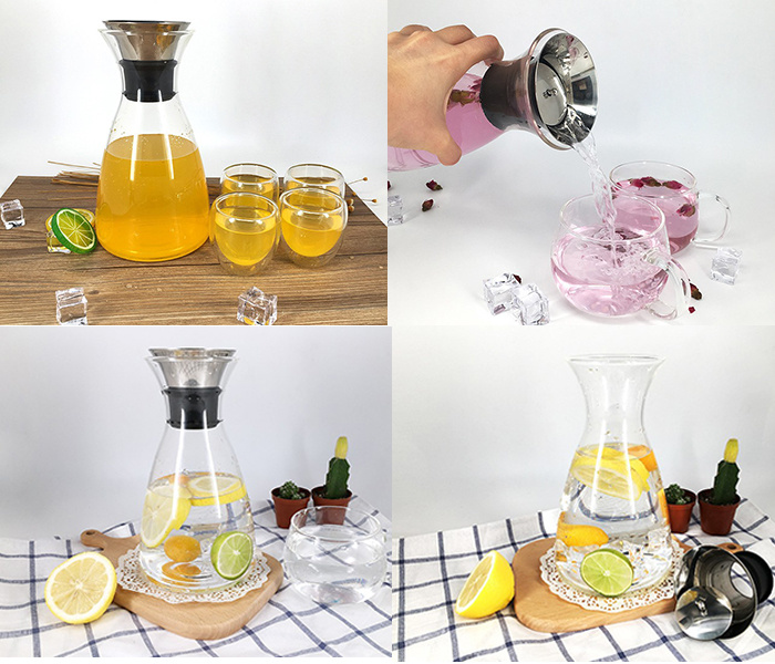 Customized Glass Water Jug Juice Kettle Pitcher