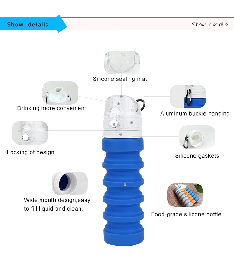 Outdoor Foldable Water Bottle / Silicone Drinking Bottle / Collapsible Travel Bottles