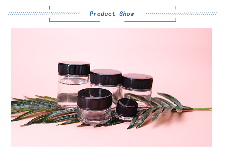 5ml 20ml 50ml Clear Glass Cosmetic Jar with Gasket Lid