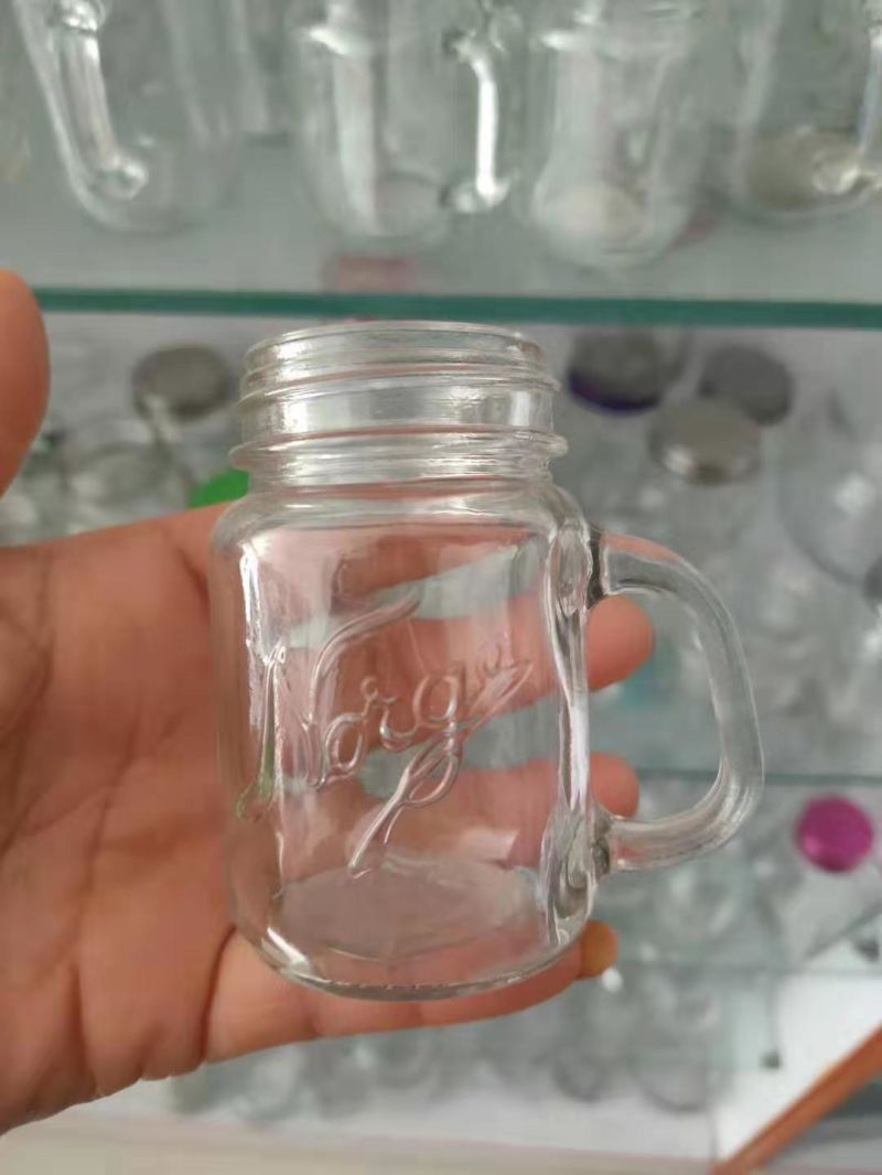 120ml 480ml 600ml Glass Mason Jars with Handle for Drinking Beverage Storage