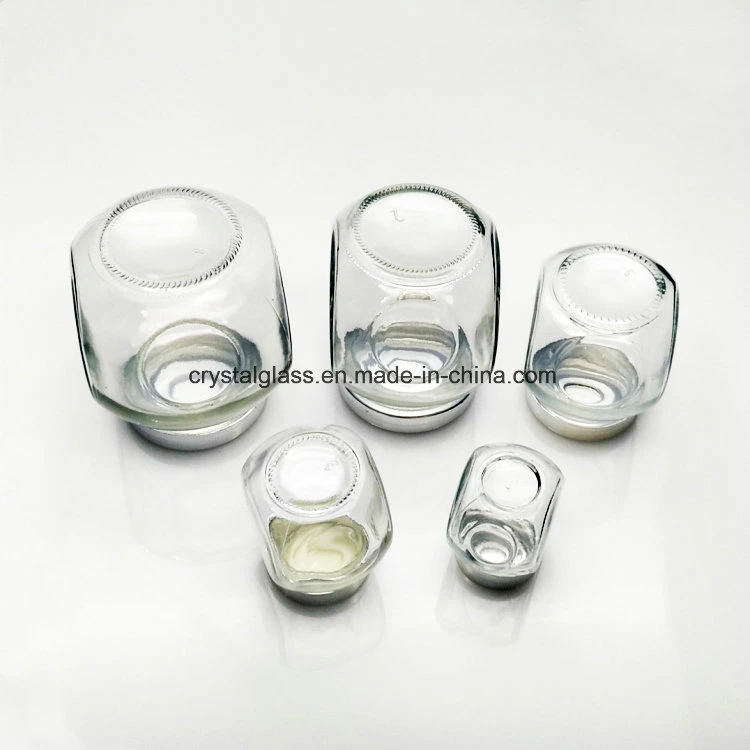 100ml 180ml 380ml 480ml Empty Flat Drum Glass Jar for Candy Food with Cap