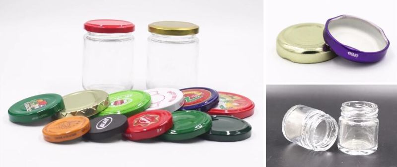 Round Shape Glass Food Packaging Jar with Metal Cap