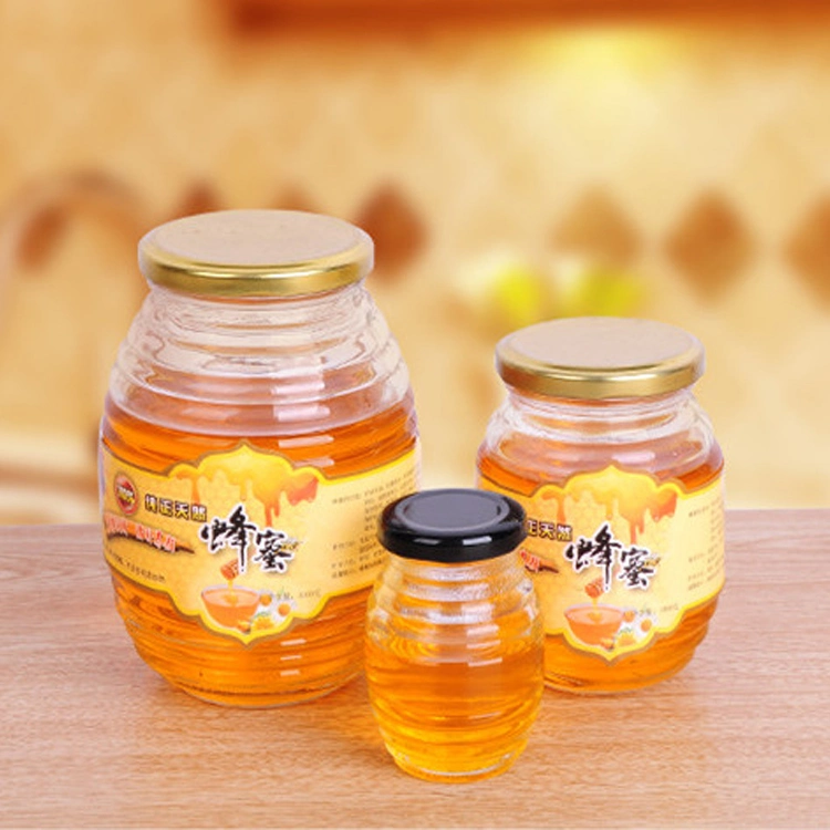 200ml Glass Clear Honey Bottle Glass Honey Jar Glass Container with Screw Cap Tinplate for Honey