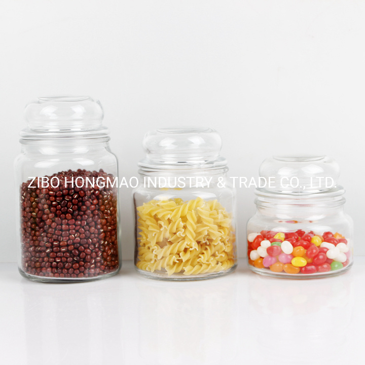 Small Custom Clear Glass Jar with Lid for Food Packaging