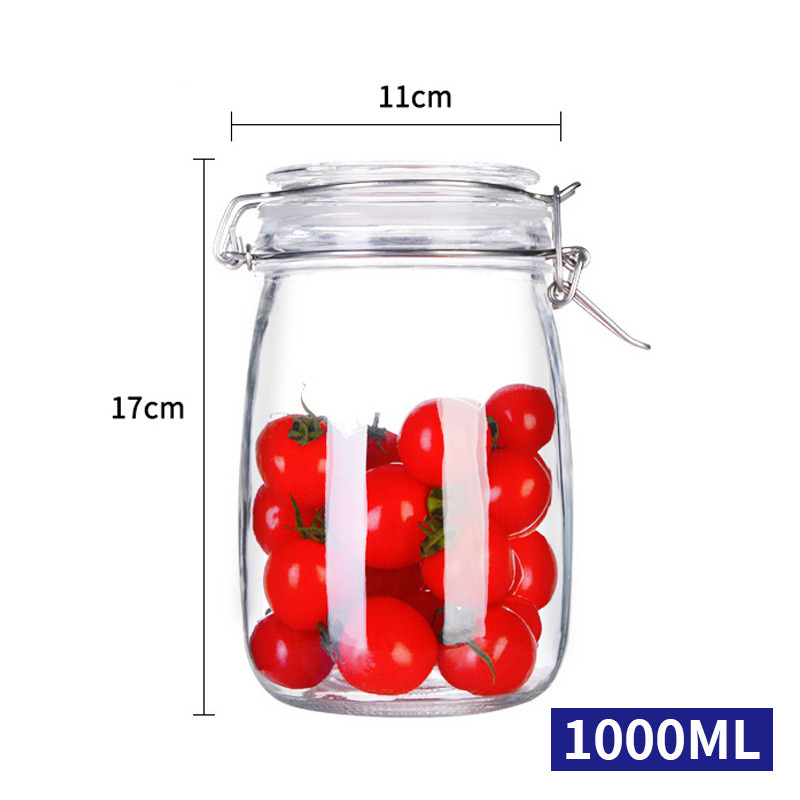 Airtight Glass Jars Food Container / Glass Jar with Sealing Top Lid