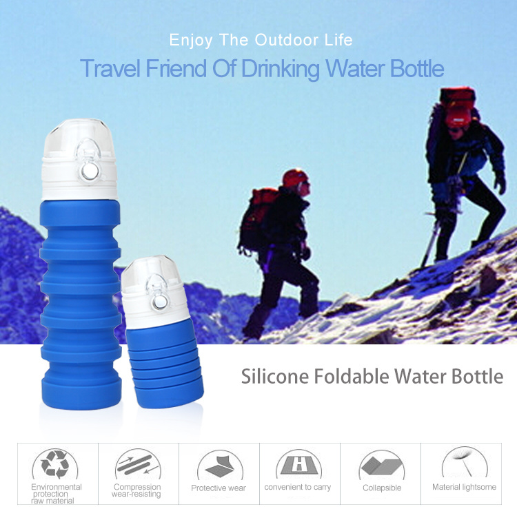 Outdoor Foldable Water Bottle / Silicone Drinking Bottle / Collapsible Travel Bottles