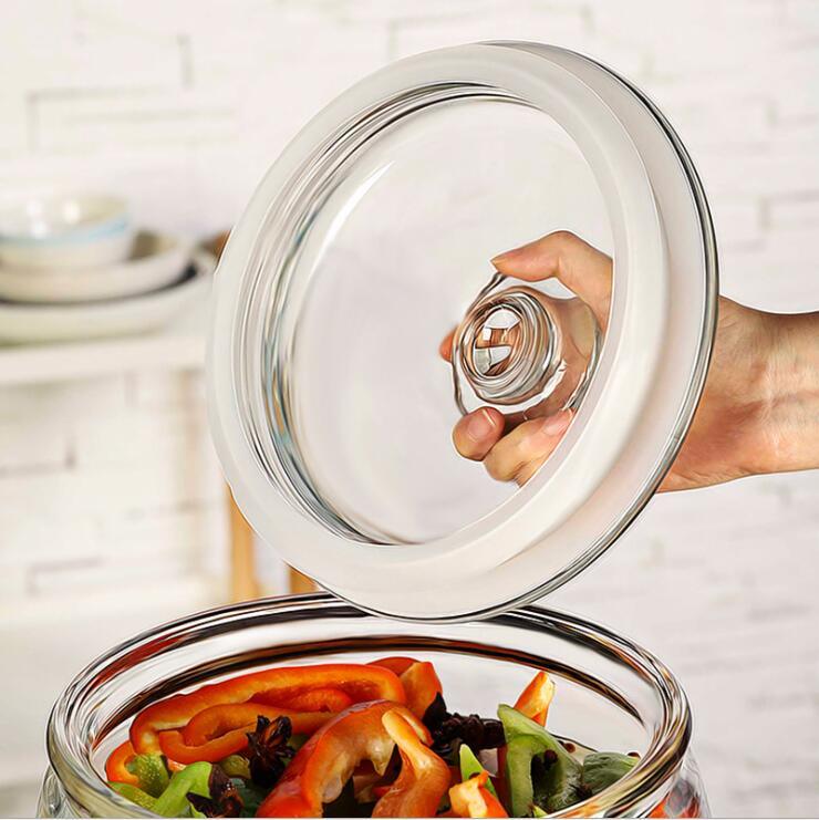 High Quality Glass Food Jars Clear Storage Canister with Airtight Lid Kitchen Containers