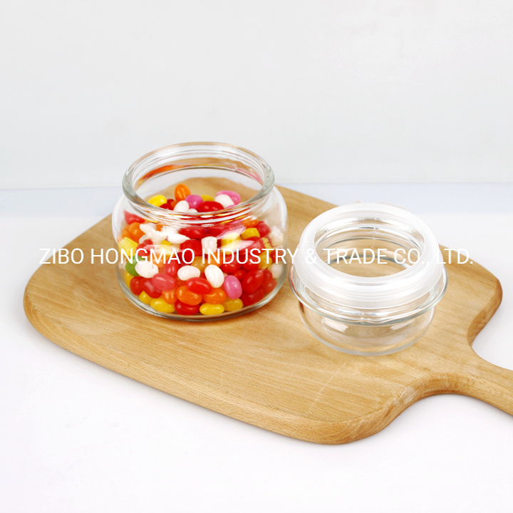 Small Custom Clear Glass Jar with Lid for Food Packaging