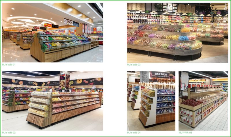 Wooden Pickles Display Shelving for Supermarket