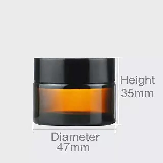 30ml 1oz Straight Side Amber Glass Jar Cosmetic Cream Jar with Plastic Lid