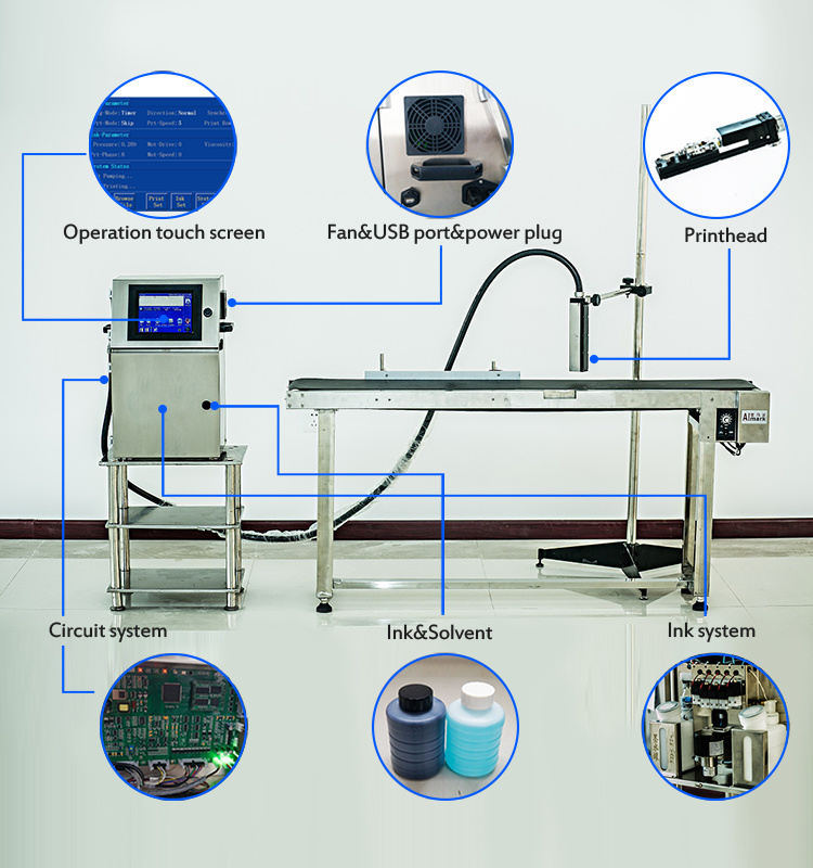 Portable Black Inkjet Printing Machine for Tin Cans