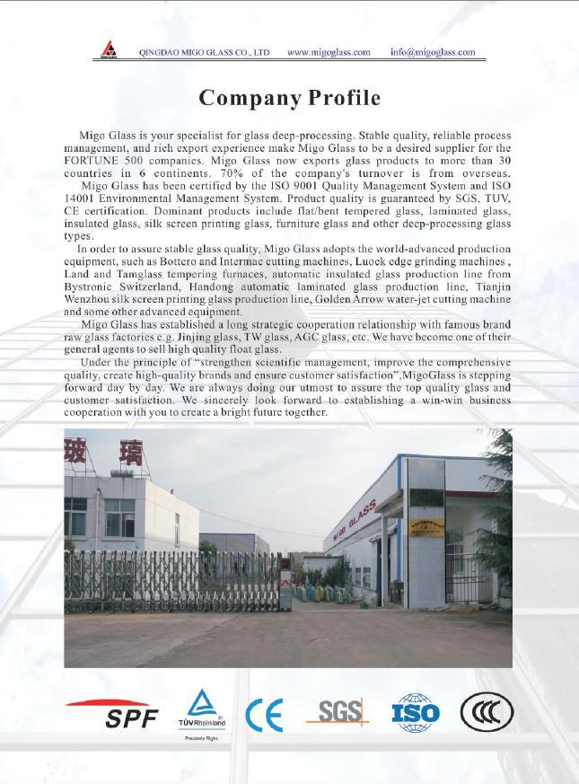 Safety Tempered Shower Glass Clear Glass