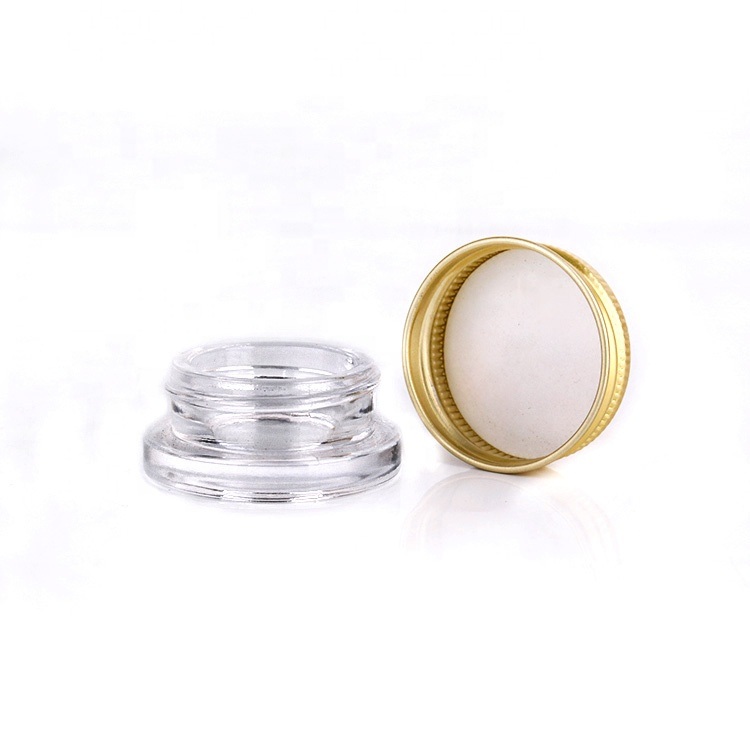 7ml Mini Cosmetic Eye Cream Glass Metal Lids Jar