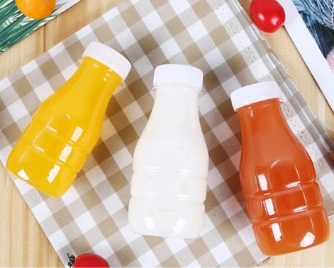 250ml BPA Free Biodegradable Plastic Bottle for Milk Transparent Packaging Milk Bottle for Beverage