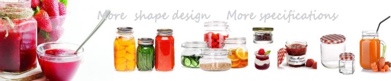 Hot-Selling Customization Glass Straight Sided Mason Canning Jars with Gold Metal Lids