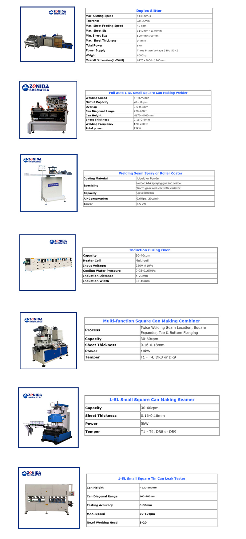 Full Auto 4L Square Tin Can Making Combiner Machine