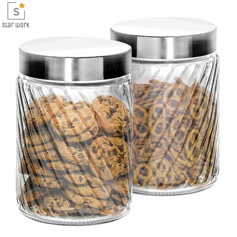 1500ml Glass Jar with Air Tight Lid Glass Food Storage Jars for Snacks