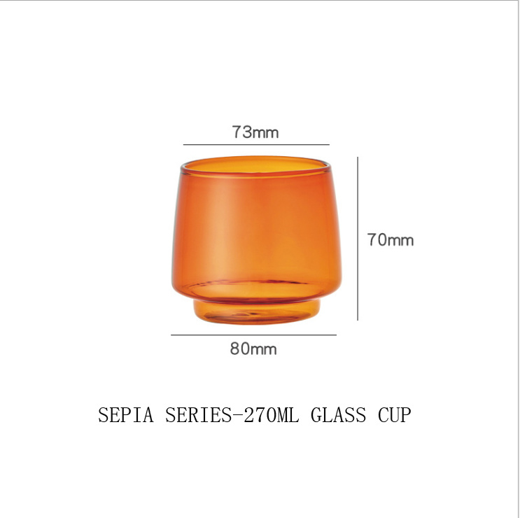 Janpan Kint Sepia Series High Borosilicate Glass Cup for Coffee