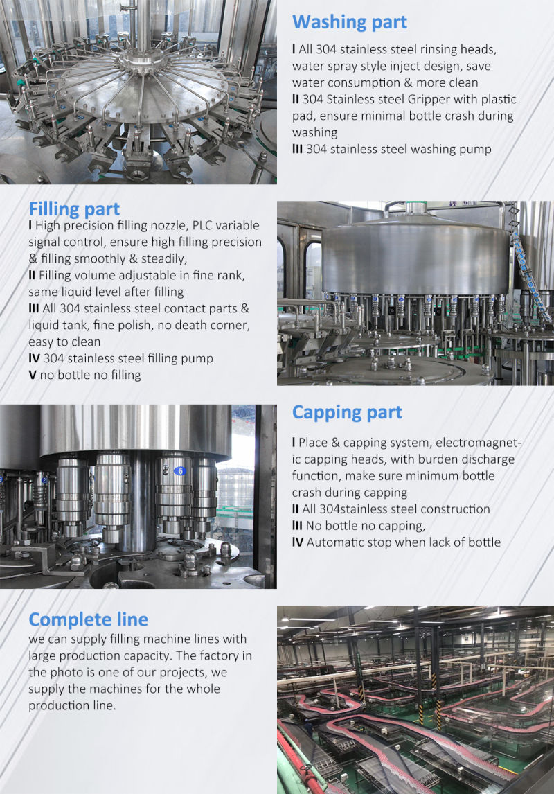 Automatic Glass Bottle Washing Filling Capping Machine for Juice Tea Milk