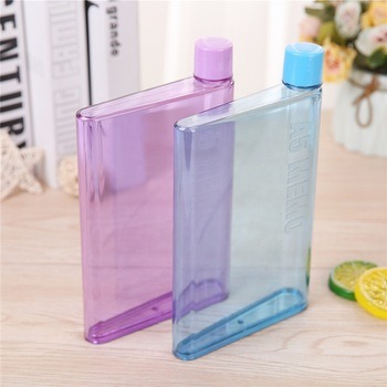 A5 Square Flat Plastic Notebook Drink Water Bottle Drink Cup A5 Notebook Water Bottle