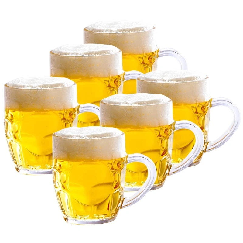 Beer Drinking Glass Mugs 300ml 10oz Glass Water, Juice, Milk Tea Beer Drinking Glass Cups with Handle Drinking Glass