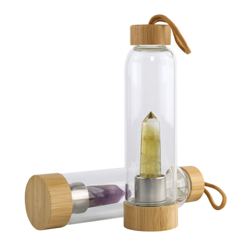 Eco-Friendly Glass Water Bottle Drinking with Crystal Borosilicate Glass