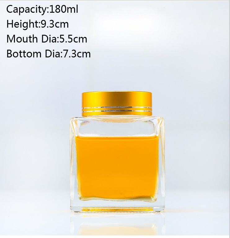 Square Shape Glass Honey Storage Bottle