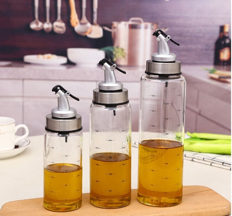 Empty Food Grade Sauce Oil Dispenser Olive Vinegar Glass Bottle