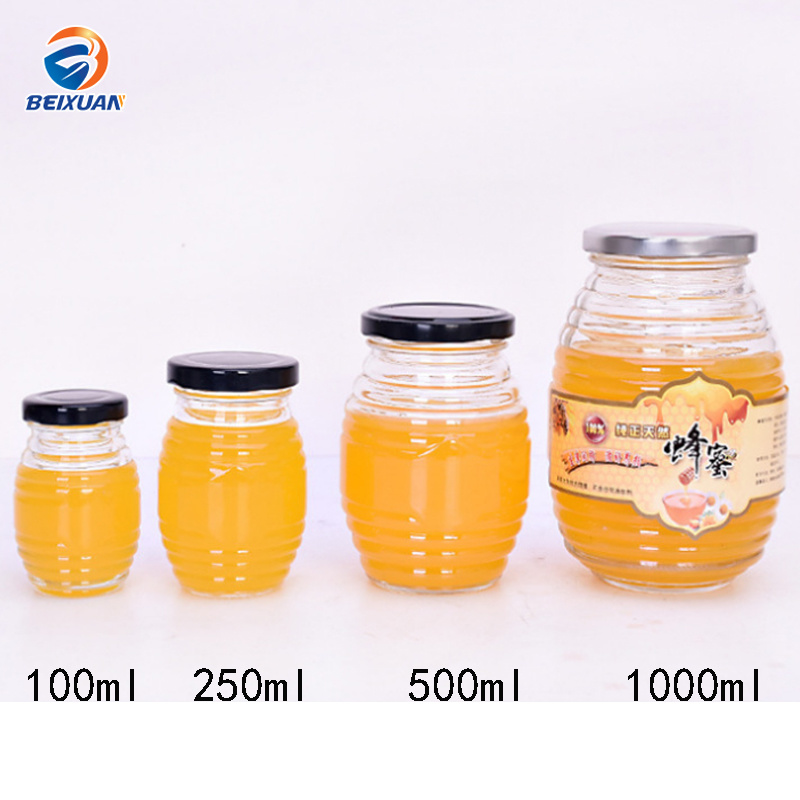 Unique Shape 100ml Honey Jar Small Pickles Bottle Glass Bottle