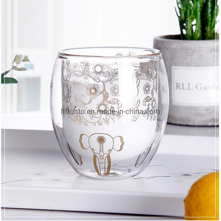 Hot Selling Double-Wall Glass Water Mug Borosilicate Glass Milk Cup Custom Advertising Cup