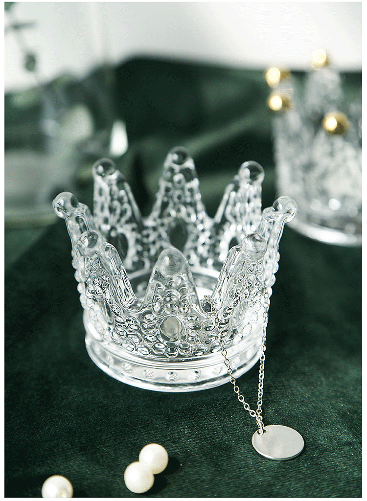 Glass Crown Candle Holders Glass Candle Jars for Home Decoration