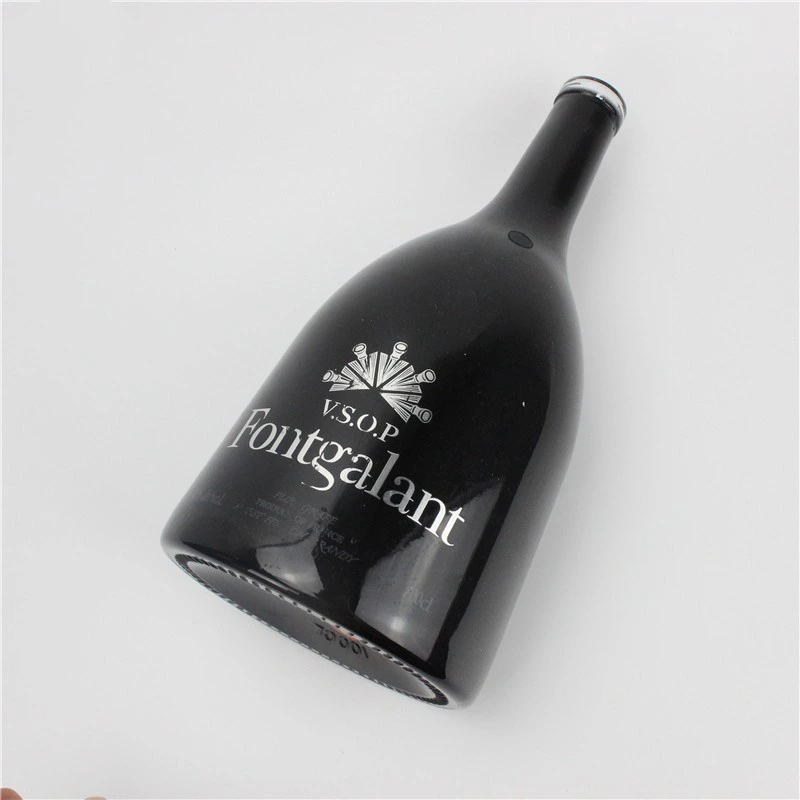 Wholesale Super Flint Empty Black Bottles 1000ml Vodka Glass Bottle Glass Liquor Bottles for Sale