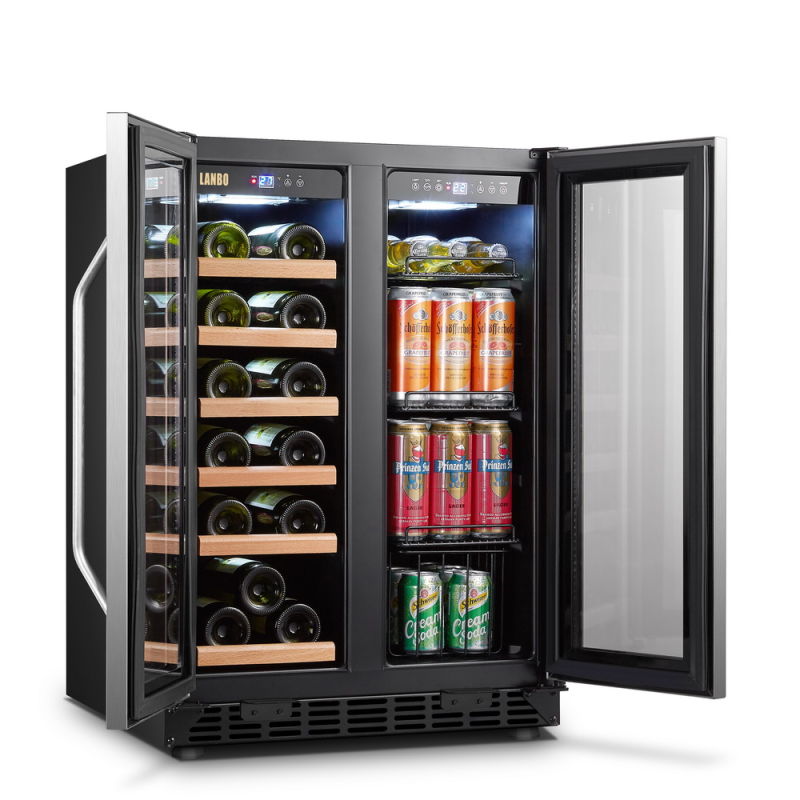 18 Bottles and 55 Cans Beverage Combined Cabinet/Wine and Beverage Cooler